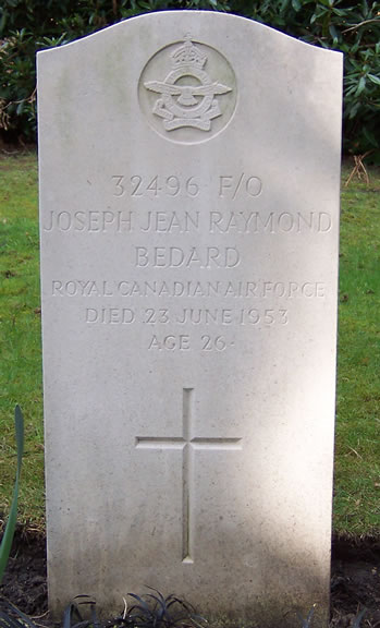 Headstone of Joseph Jean Raymond Bedard.