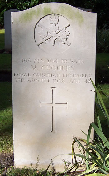 Headstone of V. Choules.