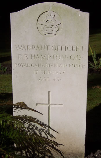 Headstone of R. B. Hampton, CD.
