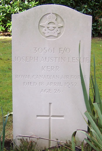 Headstone of Joseph Austin Leslie Kerr.