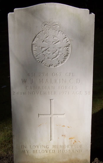 Headstone of W. J. Malkin.