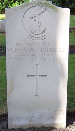 Headstone of Vaino Olavi Partanen.