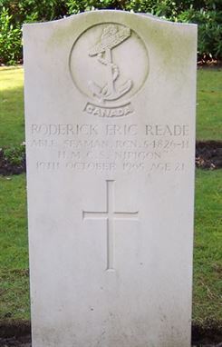 Headstone of Roderick Eric Reade.