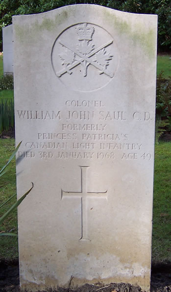Headstone of William John Saul, CD.