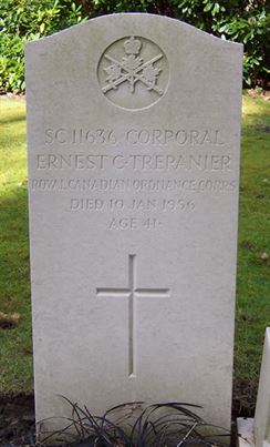 Headstone of Ernest C. Trepanier.