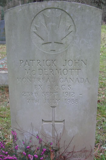 Headstone of Patrick John McDermott.