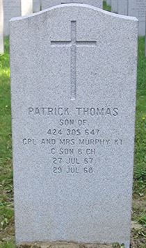 Headstone of Patrick Thomas Murphy.