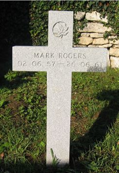 Headstone of Mark Wallace Rogers.