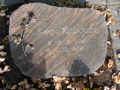 Headstone of Joseph Serge Rabouin.