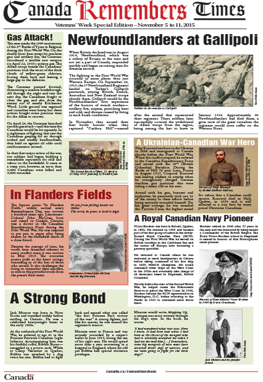 2015 - Canada Remembers Times