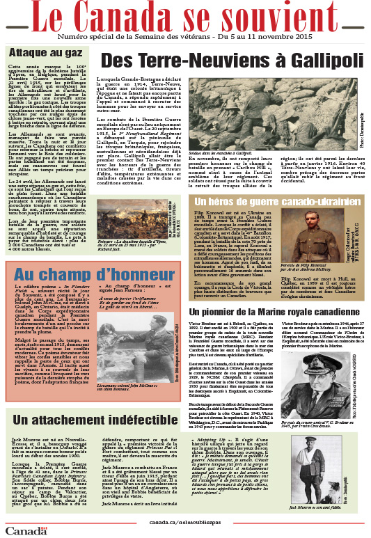 2015 - Canada Remembers Times