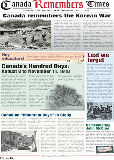 2018 - Canada Remembers Times