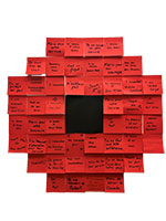 Poppy mural made of sticky notes