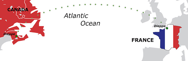 Canada - Atlantic Ocean - France Map