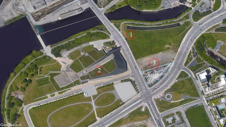 1. Site of the National Monument to Canada’s Mission in Afghanistan 2. Canadian War Museum 3. National Holocaust Monument