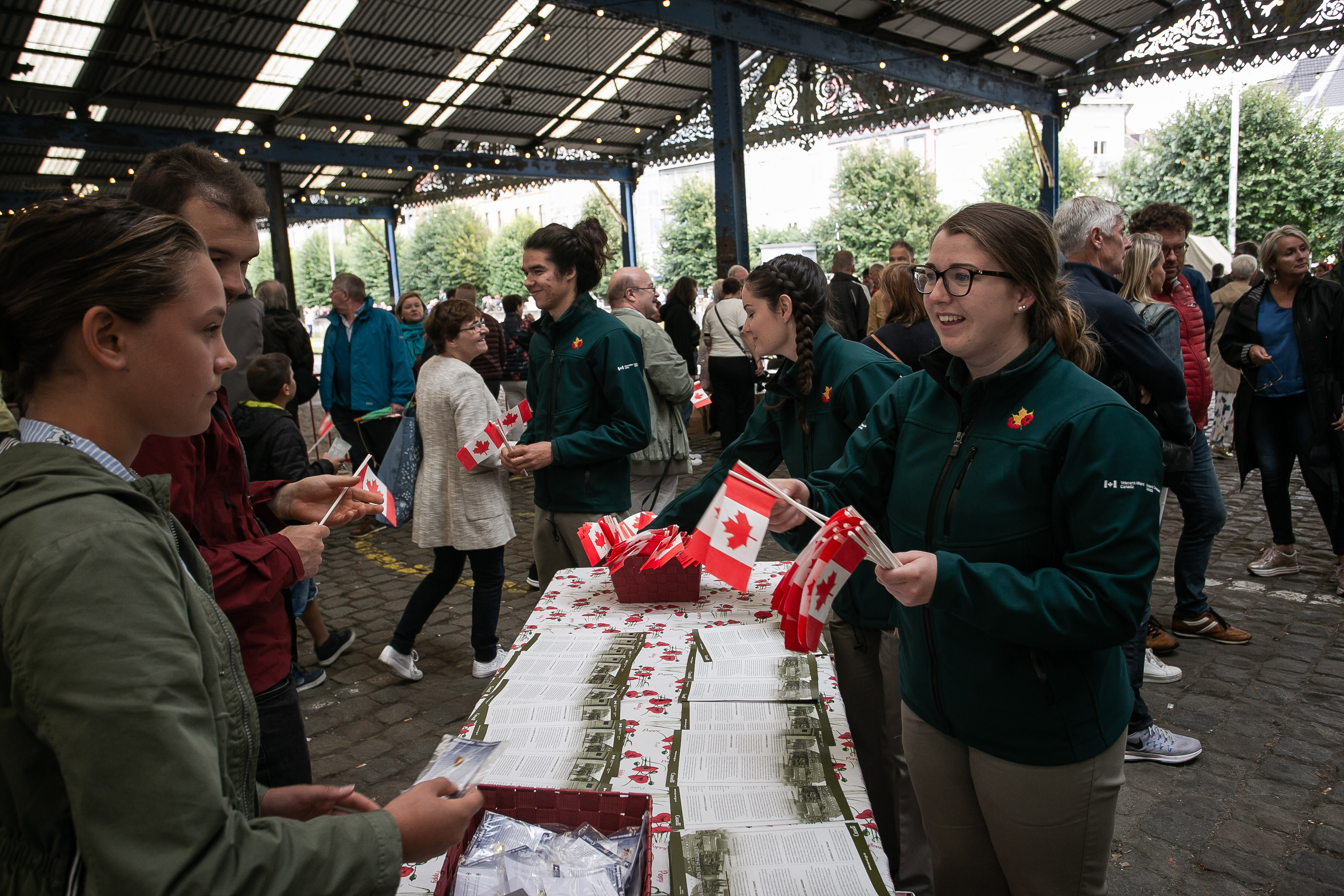 Claire Belliveau interacted with Belgian locals who visited the Liberation Village and the interactive Canadian Exhibit  earlier this year in Antwerp, Belgium.”