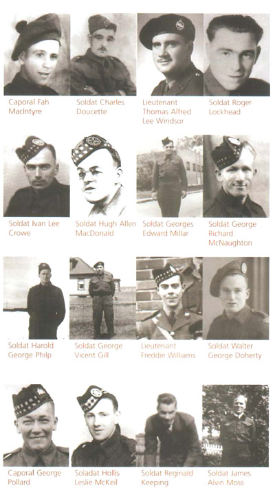 16 black and white headshots of Second World War soldiers