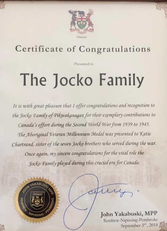 A plaque presented to Wendy’s aunt honoring their family’s service.